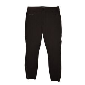 WHITE HOUSE BLACK MARKET $98 Ponte Skinny Zip Ankle Pant Faux Leather Trim 10